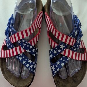 Birkenstock Red, White, & Blue Patriotic Sandals